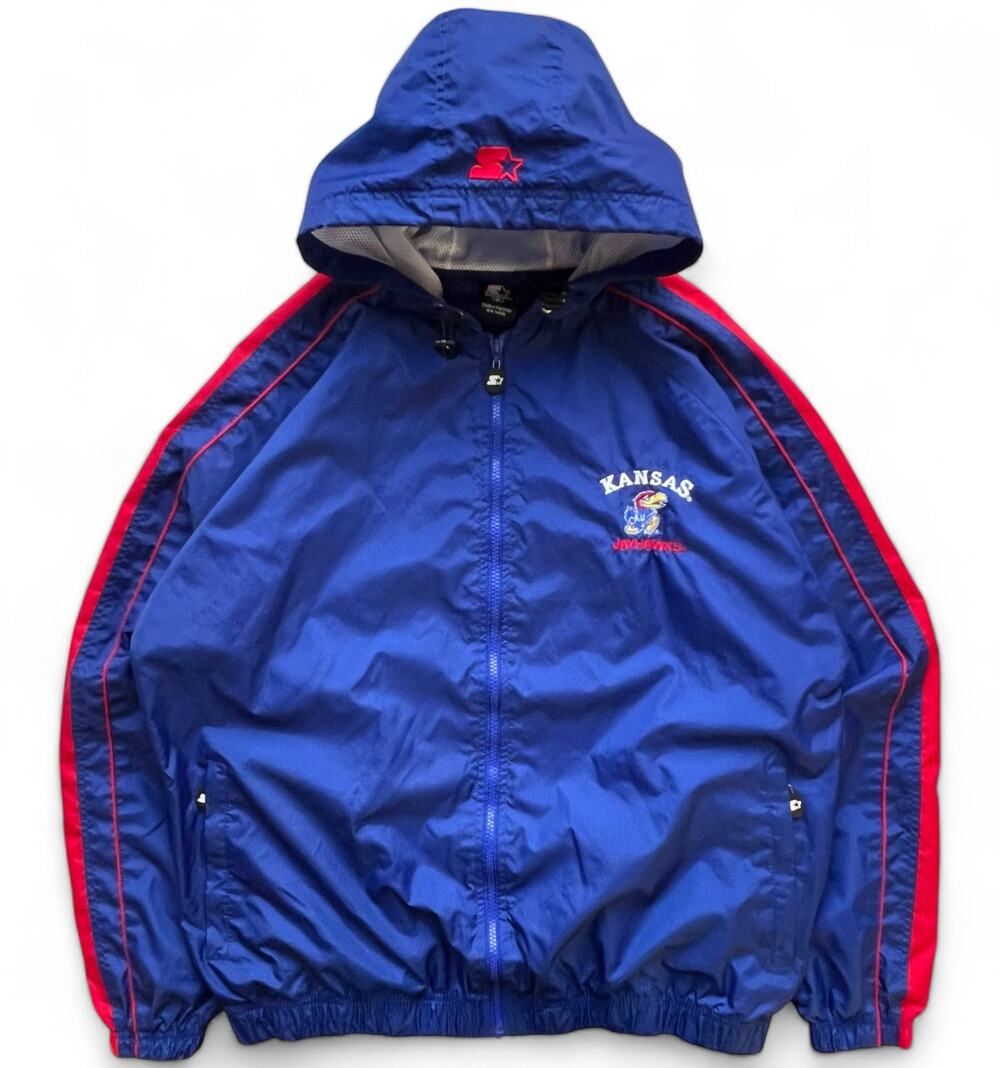 Vintage Starter University of Kansas Jayhawks Embroidered Windbreaker Jacket M